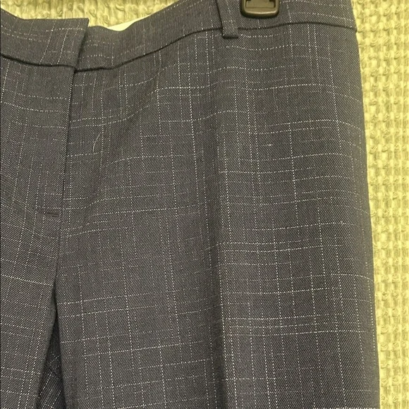 Ann Taylor Straight Leg Pants in Blue Crosshatch - Picture 3 of 7